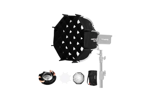 AMBITFUL Softbox 30 cm Bowens Mount with Difussion and Grid